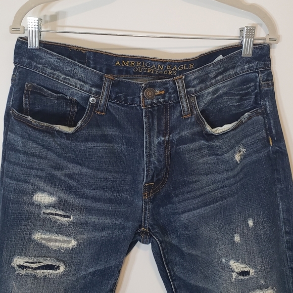 American Eagle Outfitters Original Straight Distressed REAL SIZE 30X28.5… - Picture 3 of 15